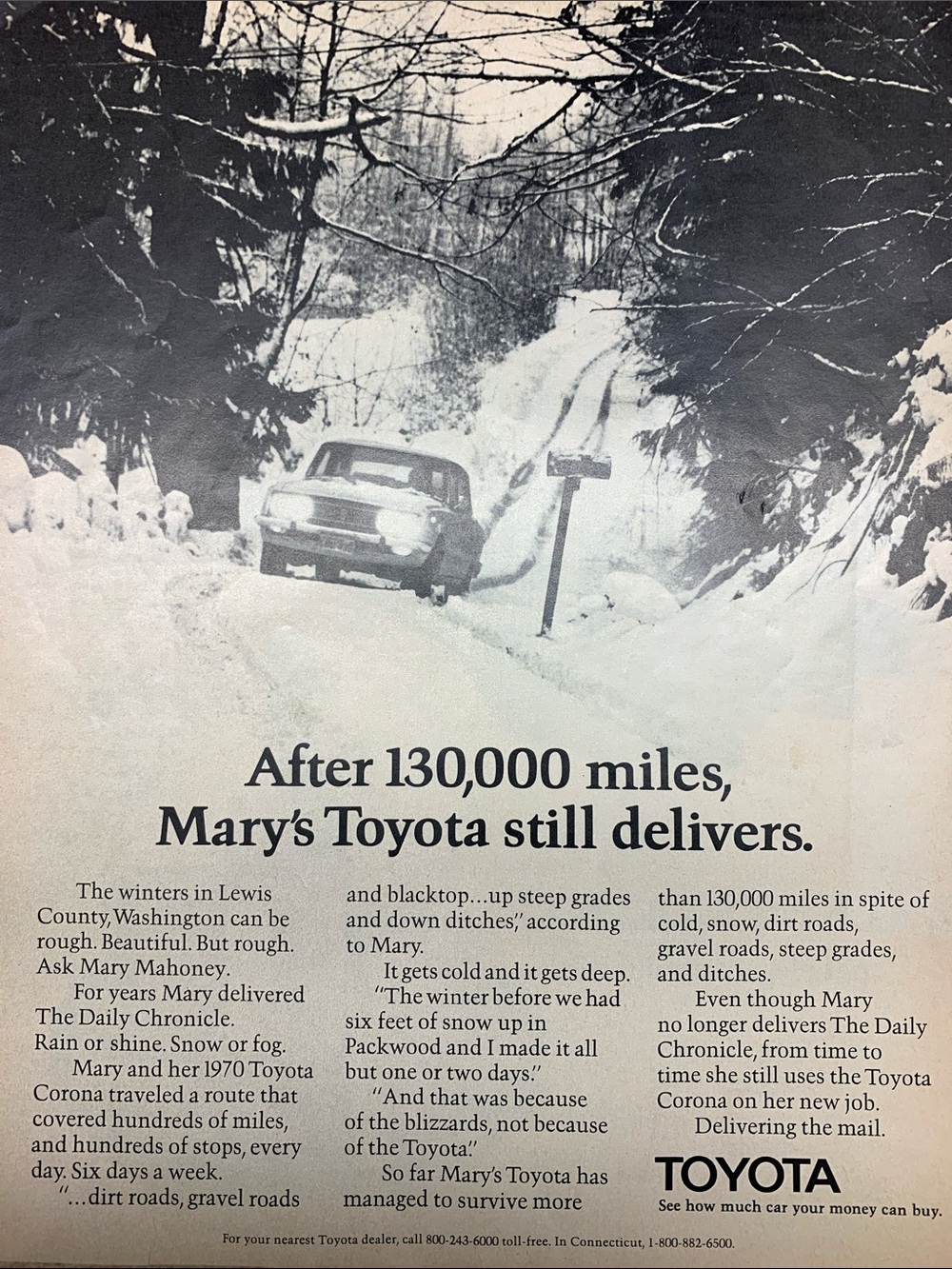 Vintage Toyota Corona Advertisement Look Magazine October 13, 1972